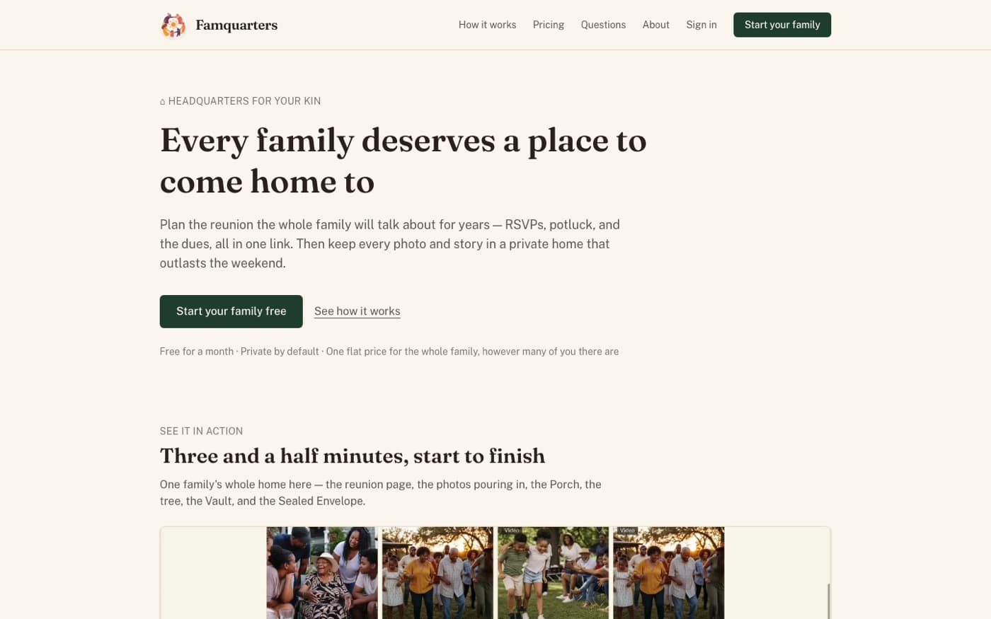 famquarters.com homepage