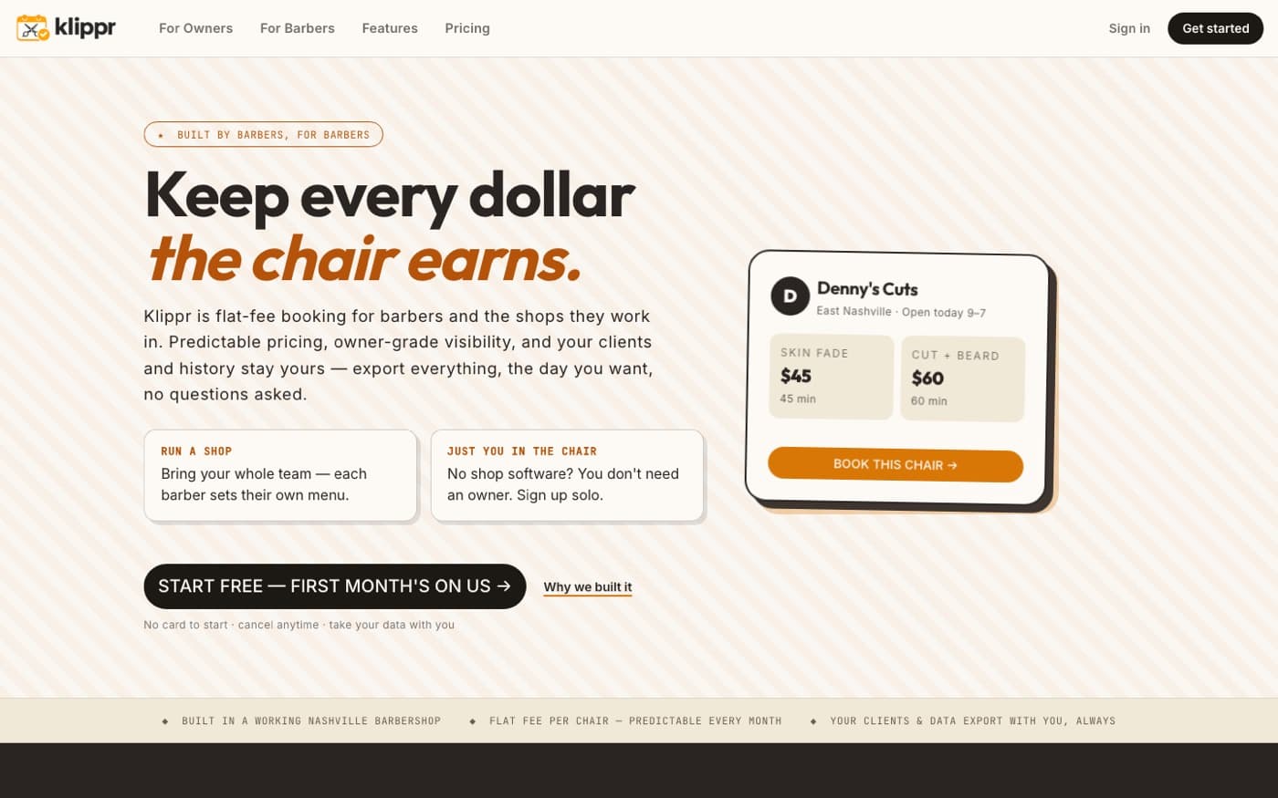 klippr.app homepage