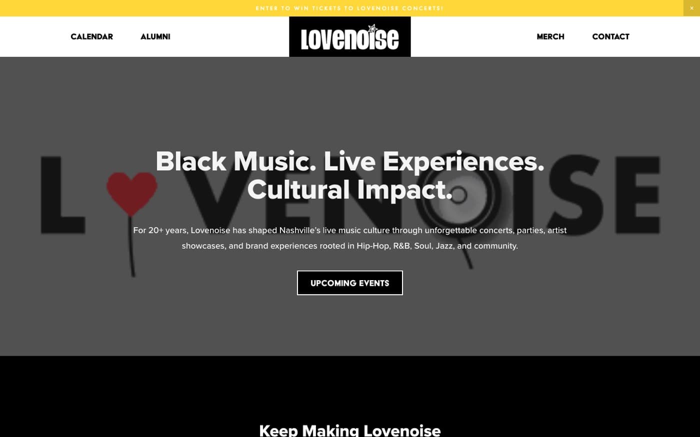 lovenoise.com homepage