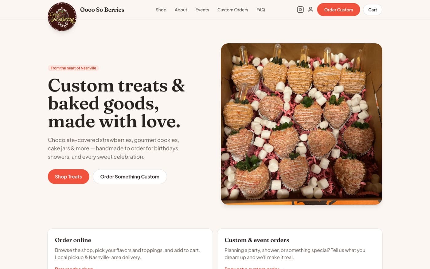 oooosoberries.com homepage